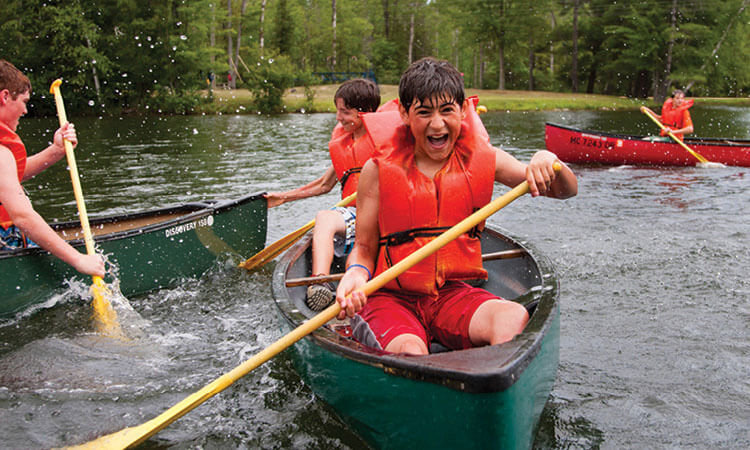 Boy in canoe